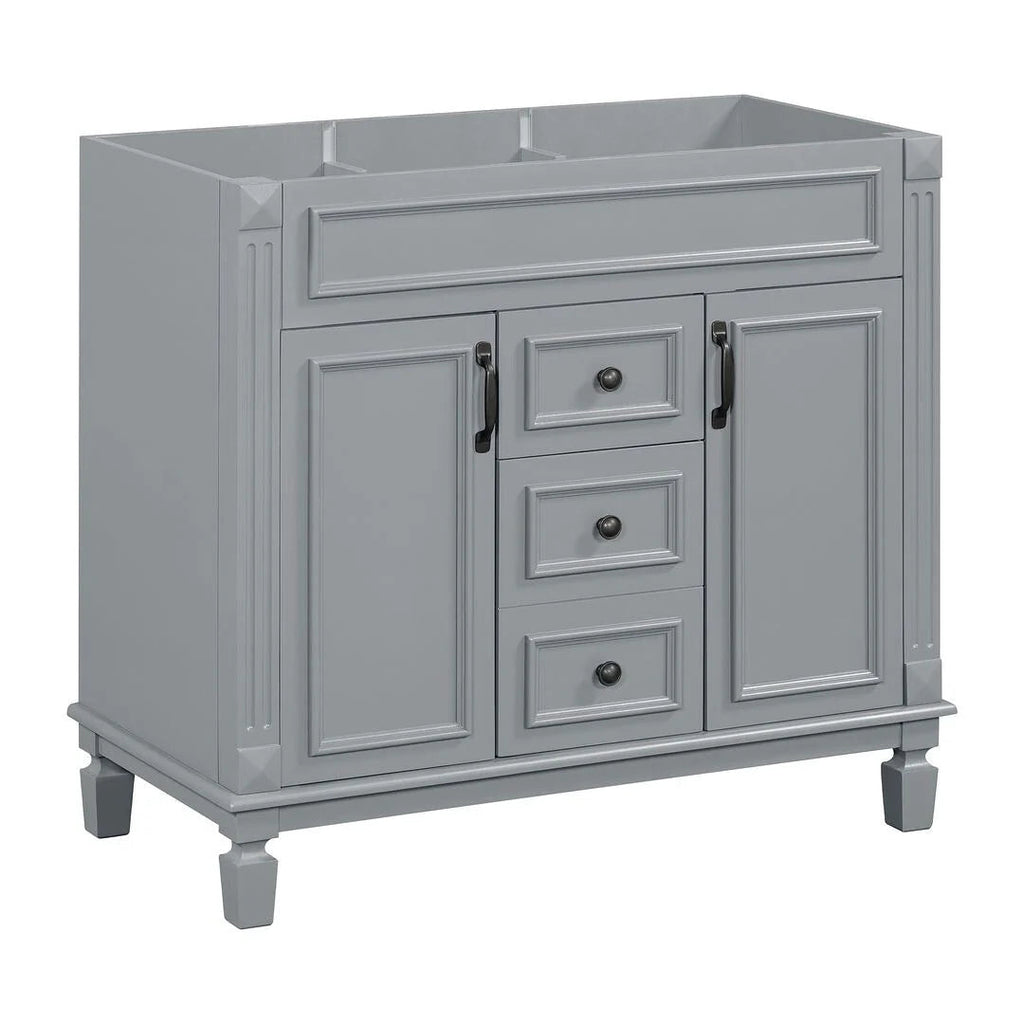 Meuble-lavabo de salle de bain moderne de 91 cm avec lavabo et armoire de toilette, 2 portes et 2 tiroirs
