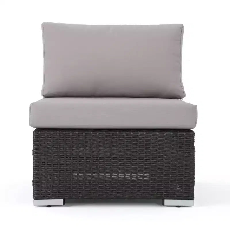 Christopher Knight Home 3pc Santa Rosa Wicker Outdoor Patio Sectional Sofa Gray/Light Gray