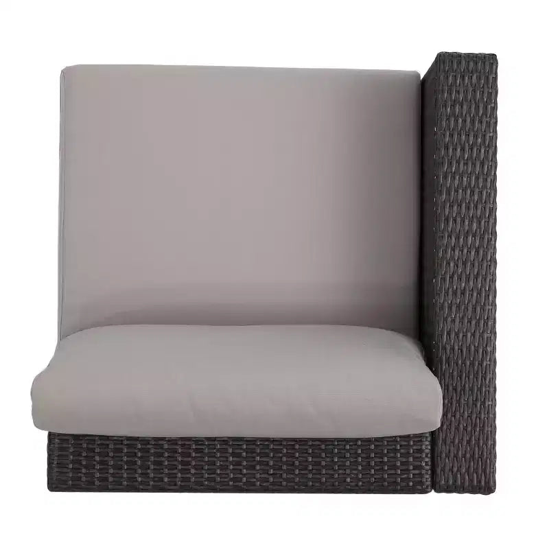 Christopher Knight Home Canapé d'angle d'extérieur 3 pièces en osier Santa Rosa gris/gris clair