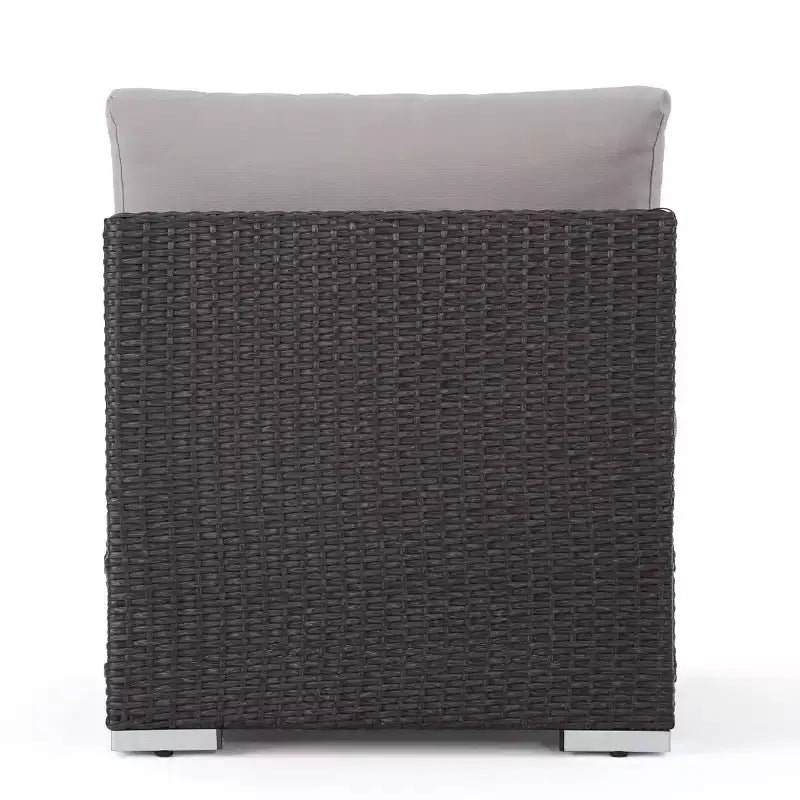 Christopher Knight Home Canapé d'angle d'extérieur 3 pièces en osier Santa Rosa gris/gris clair