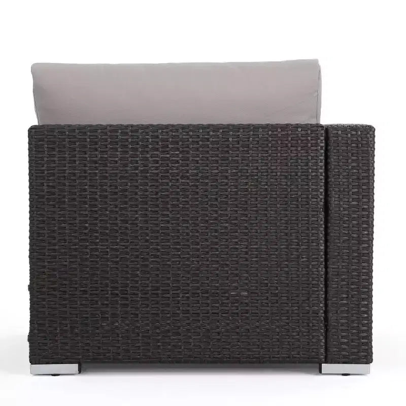 Christopher Knight Home Canapé d'angle d'extérieur 3 pièces en osier Santa Rosa gris/gris clair