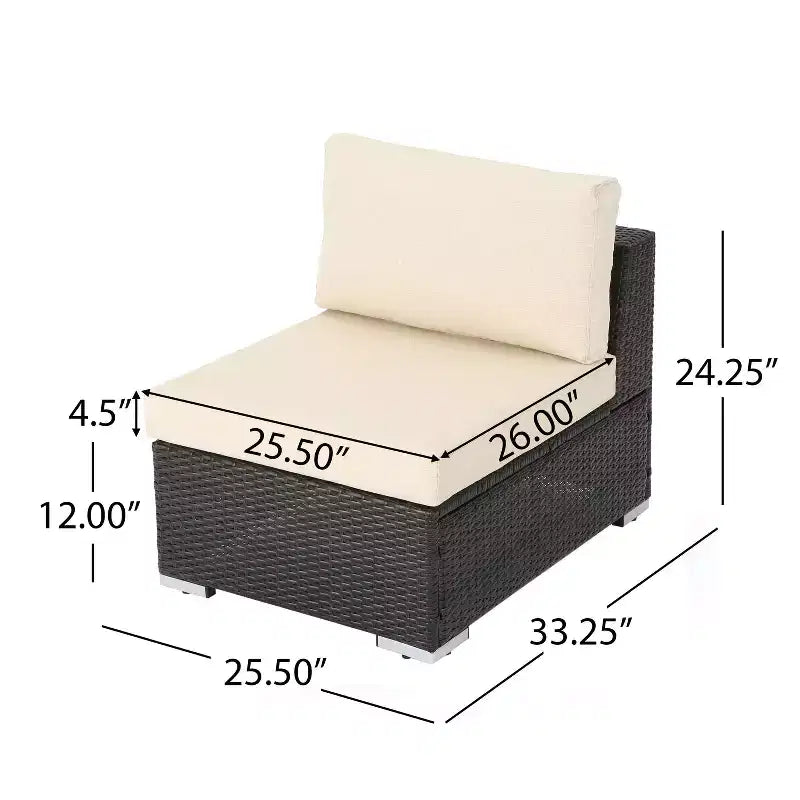 Christopher Knight Home Canapé d'angle d'extérieur 3 pièces en osier Santa Rosa marron/beige