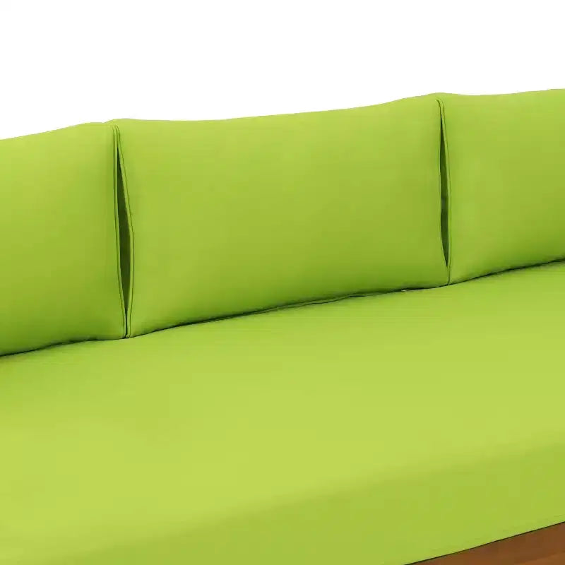 Lit de repos à 3 places d'extérieur en bois d'acacia Claremont avec coussins teck/vert - Christopher Knight Home : Canapé de terrasse résistant aux UV et hydrofuge