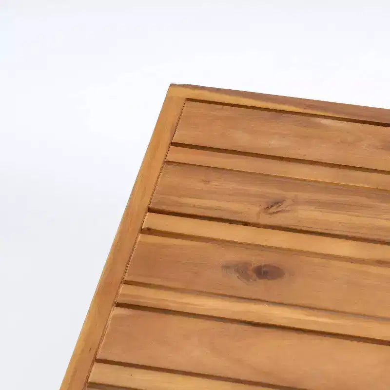 Lot de 2 canapés 2 places avec accoudoir droit et table basse Oana en bois d'acacia pour extérieur avec coussins teck/beige - Christopher Knight Home