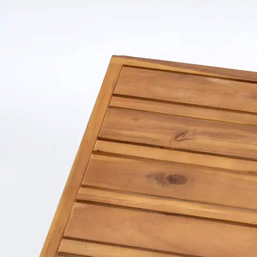 Lot de 2 canapés 2 places avec accoudoir droit et table basse Oana en bois d'acacia pour extérieur avec coussins teck/beige - Christopher Knight Home