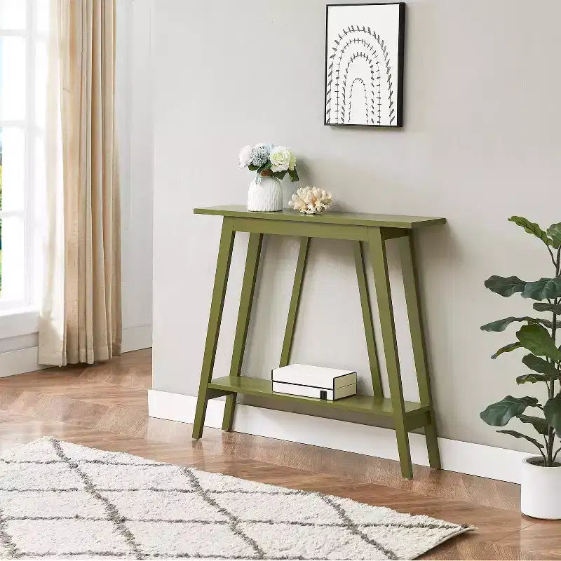Kings Brand Furniture – Console étroite avec étagère de rangement pour couloir, entrée, vestibule, salon