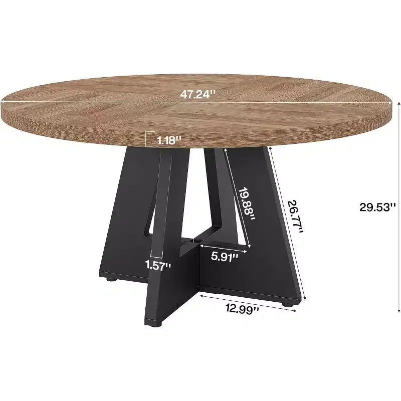 Table à manger ronde de 120 cm pour 4 personnes