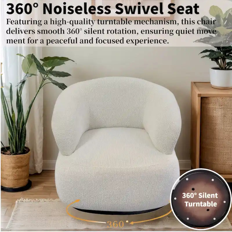 Fauteuil moderne Kieon 33W 360 pivotant en forme de tonneau - Lot de 2