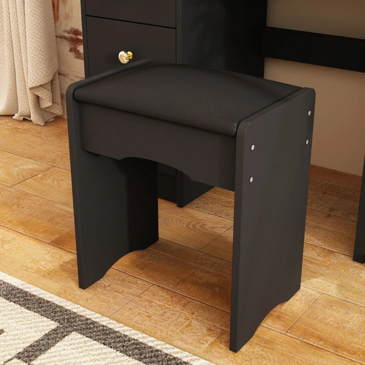 Coiffeuse avec miroir, éclairage LED et tabouret