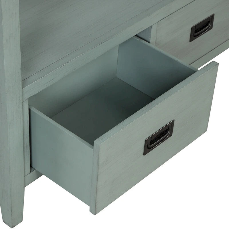 Console avec 4 tiroirs et une étagère de rangement