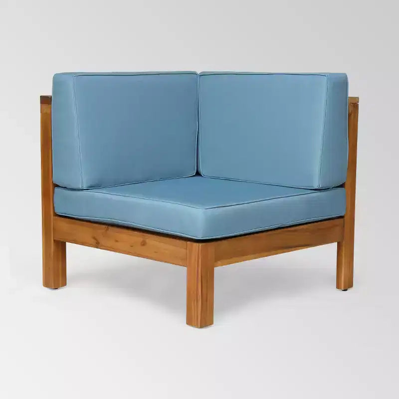 GDFStudio Cascada Canapé de Conversation Sectionnel d'Extérieur 5 Places en Bois d'Acacia avec Coussins