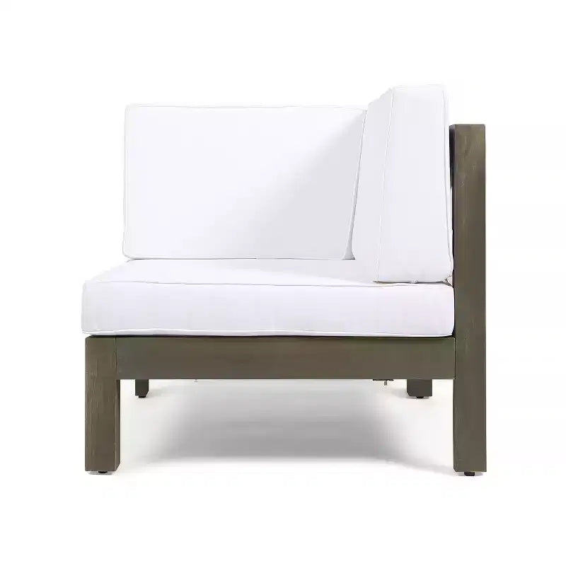 Christopher Knight Home Oana – Causeuse et table basse d'extérieur en bois d'acacia avec coussins