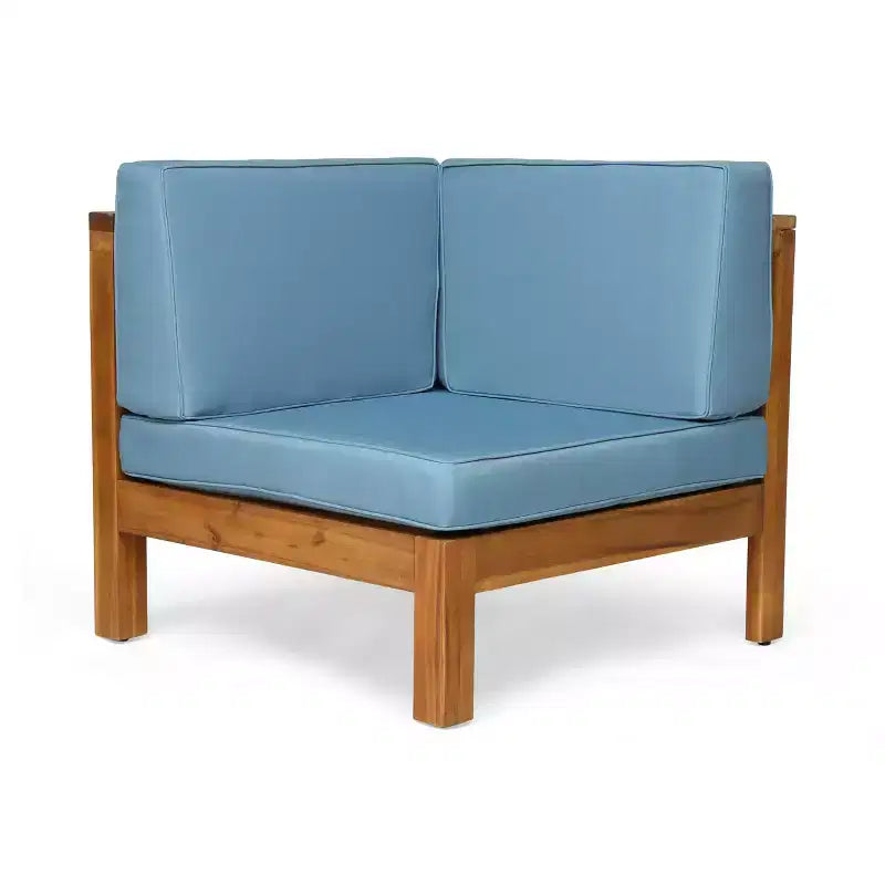 Christopher Knight Home Oana – Causeuse et table basse d'extérieur en bois d'acacia avec coussins