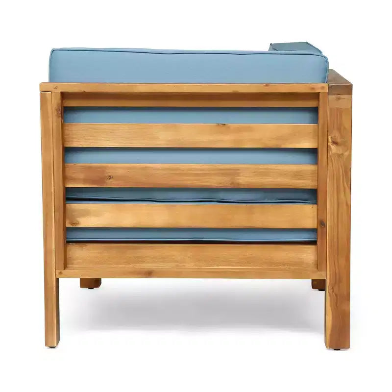 Christopher Knight Home Oana – Causeuse et table basse d'extérieur en bois d'acacia avec coussins