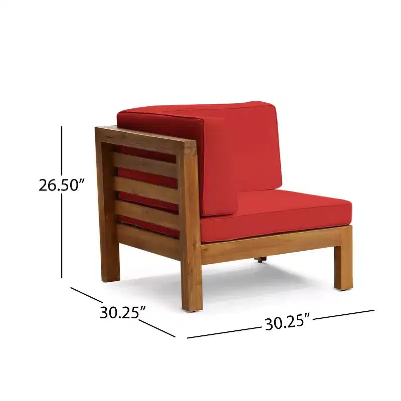 Christopher Knight Home Oana – Causeuse et table basse d'extérieur en bois d'acacia avec coussins