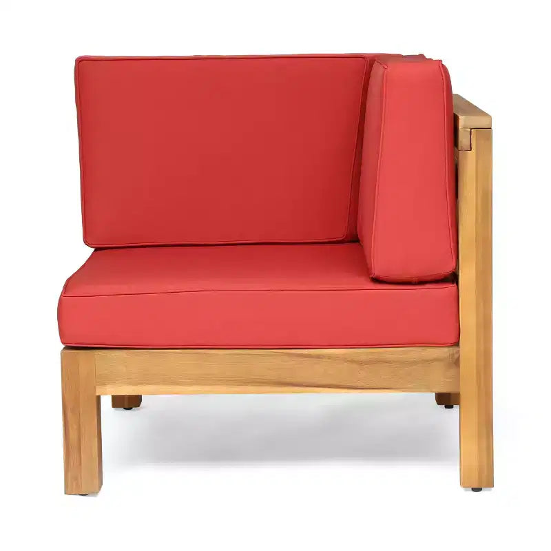 Christopher Knight Home Oana – Causeuse et table basse d'extérieur en bois d'acacia avec coussins