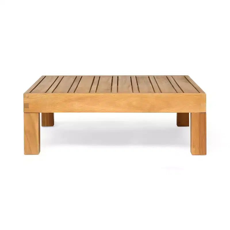 Christopher Knight Home Oana – Causeuse et table basse d'extérieur en bois d'acacia avec coussins