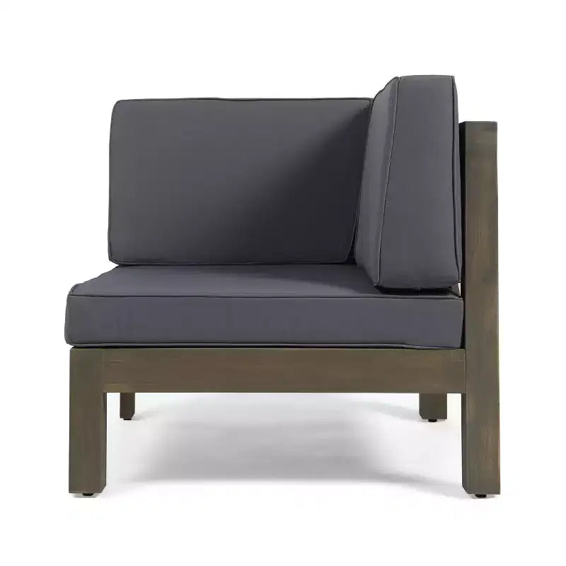 Christopher Knight Home Oana – Causeuse et table basse d'extérieur en bois d'acacia avec coussins