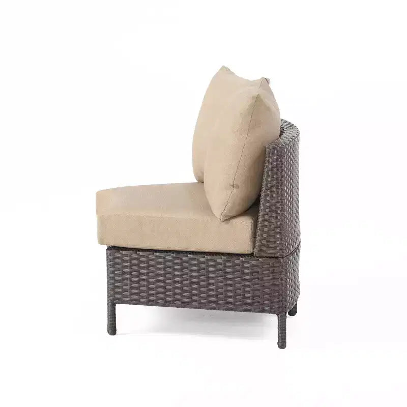 Christopher Knight Home Harper Canapé d'angle incurvé en osier d'extérieur 76 W avec coussins