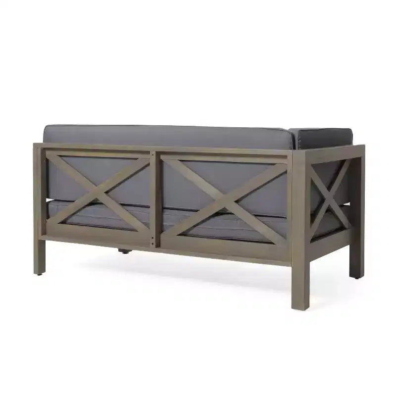Christopher Knight Home Lyra Canapé d'angle sectionnel 4 places en bois d'acacia d'extérieur avec coussins