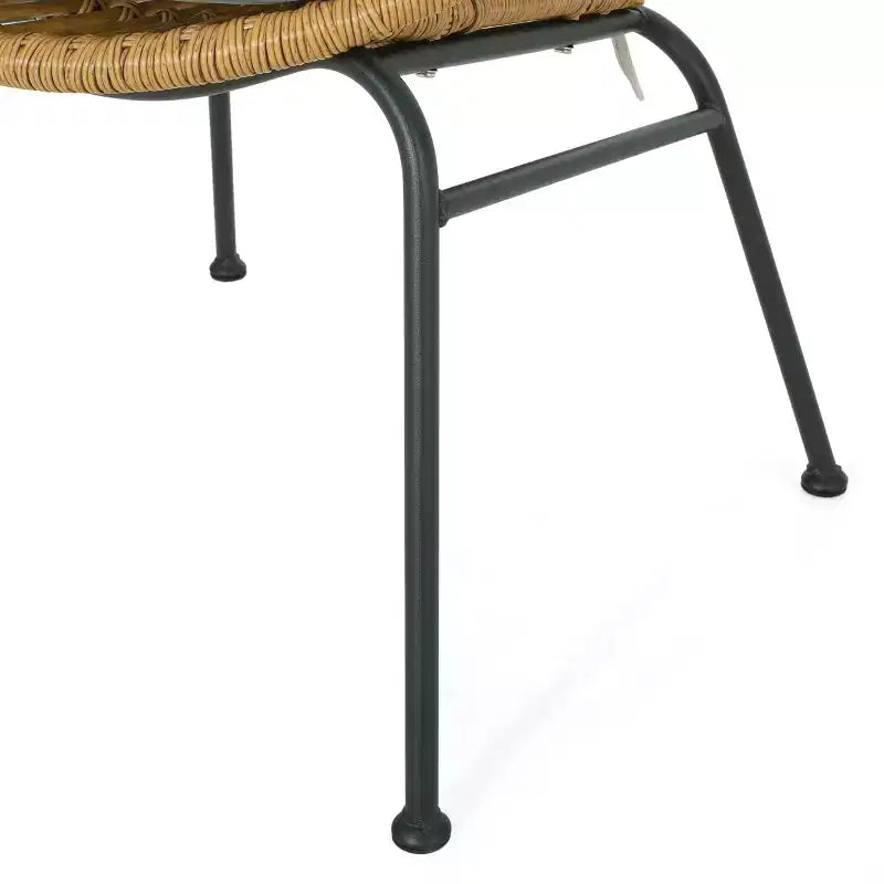 Christopher Knight Home Banya Salon de jardin 3 pièces en osier et fer avec table en verre trempé, marron clair/beige
