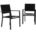 Lot de 2 chaises de patio empilables en aluminium avec tissu textilène pour terrasse, patio, cour.