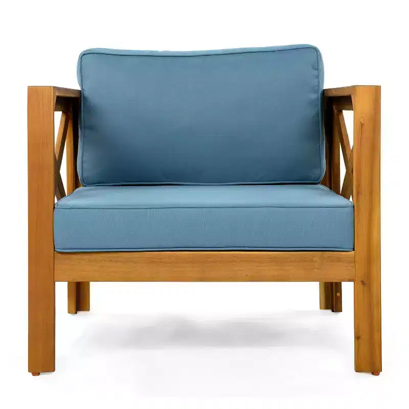 Christopher Knight Home Callum Chaises de club de patio 3 pièces transitionnelles en bois d'acacia avec table d'appoint rectangulaire