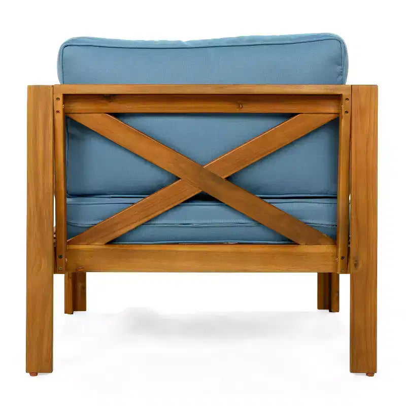 Christopher Knight Home Callum Chaises de club de patio 3 pièces transitionnelles en bois d'acacia avec table d'appoint rectangulaire