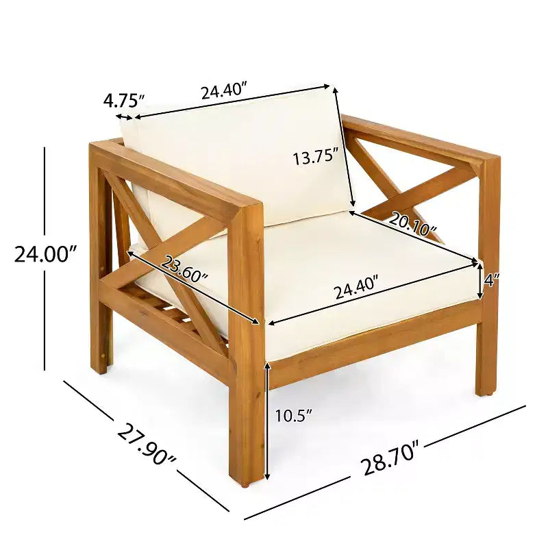 Christopher Knight Home Callum Chaises de club de patio 3 pièces transitionnelles en bois d'acacia avec table d'appoint rectangulaire