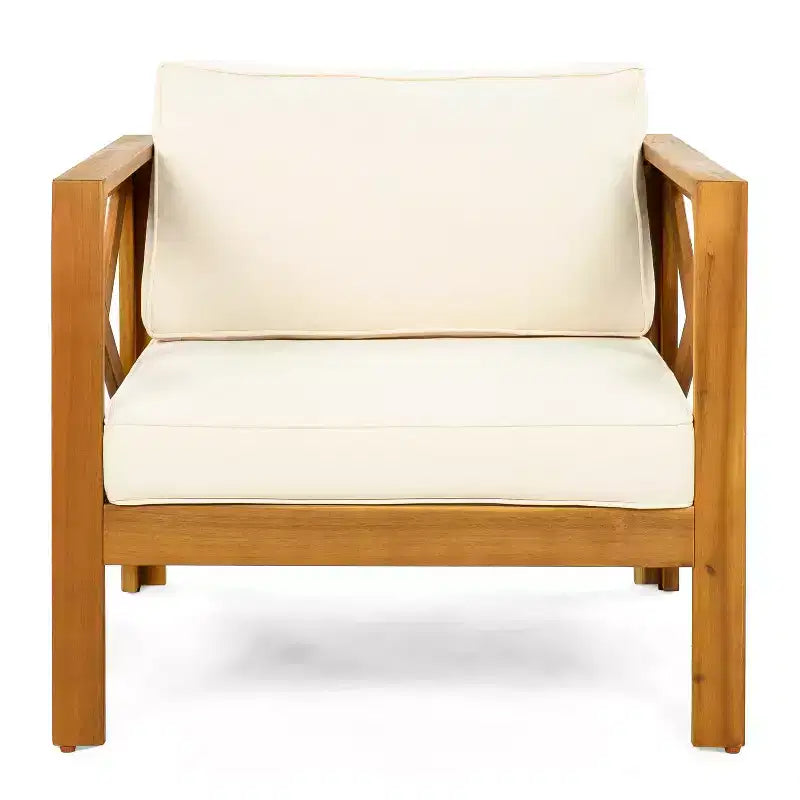 Christopher Knight Home Callum Chaises de club de patio 3 pièces transitionnelles en bois d'acacia avec table d'appoint rectangulaire