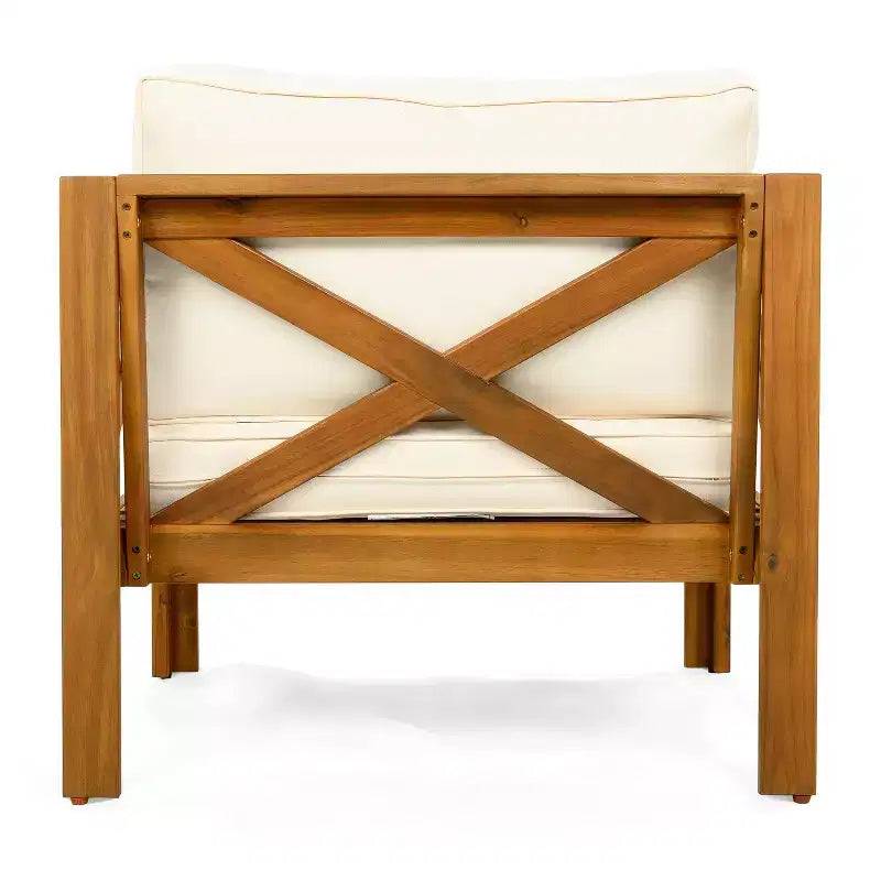 Christopher Knight Home Callum Chaises de club de patio 3 pièces transitionnelles en bois d'acacia avec table d'appoint rectangulaire