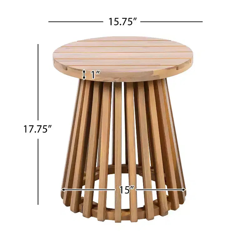 Christopher Knight Home Kairos Ensemble de 3 chaises de jardin de style transitionnel en bois d'acacia avec table d'appoint ronde