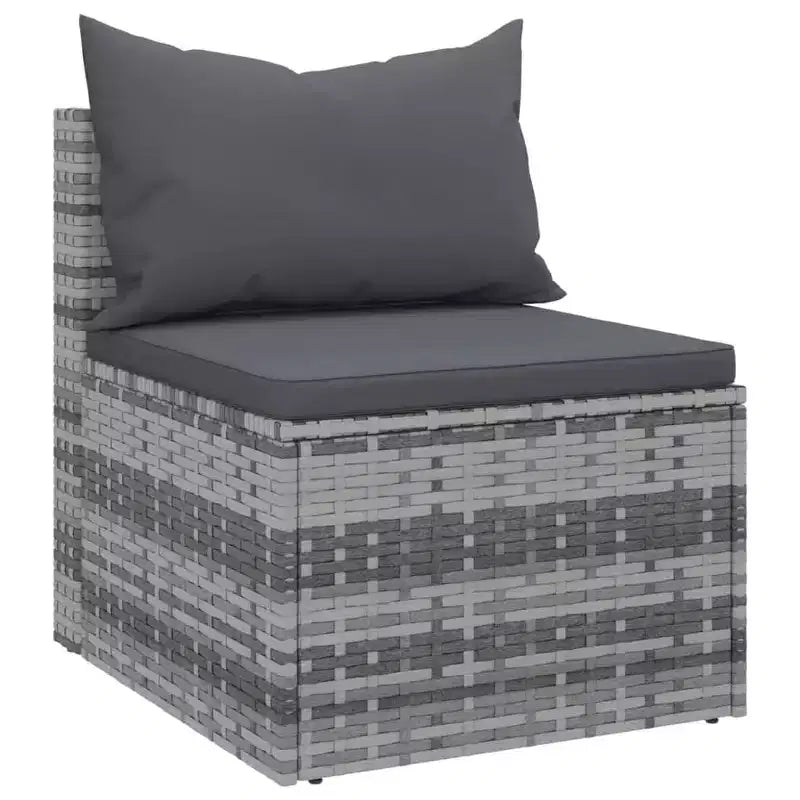 vidaXL Canapés d'angle de jardin avec coussins 2 pcs Résine tressée - Gris