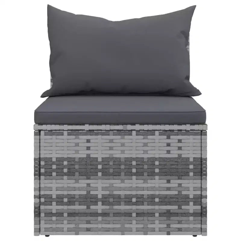 vidaXL Canapés d'angle de jardin avec coussins 2 pcs Résine tressée - Gris