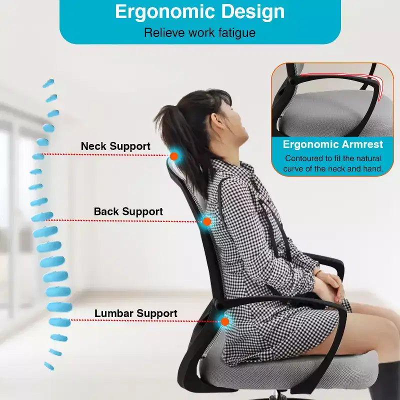Chaise de Dessin Chaise de Bureau Haute avec Hauteur Réglable et Dossier en Maille Respirante