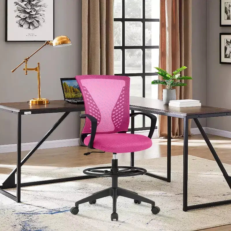 Chaise de Dessin Chaise de Bureau Haute avec Hauteur Réglable et Dossier en Maille Respirante