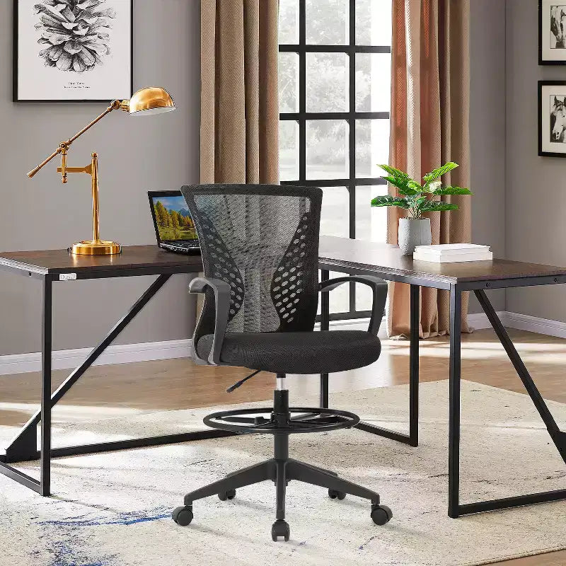 Chaise de Dessin Chaise de Bureau Haute avec Hauteur Réglable et Dossier en Maille Respirante
