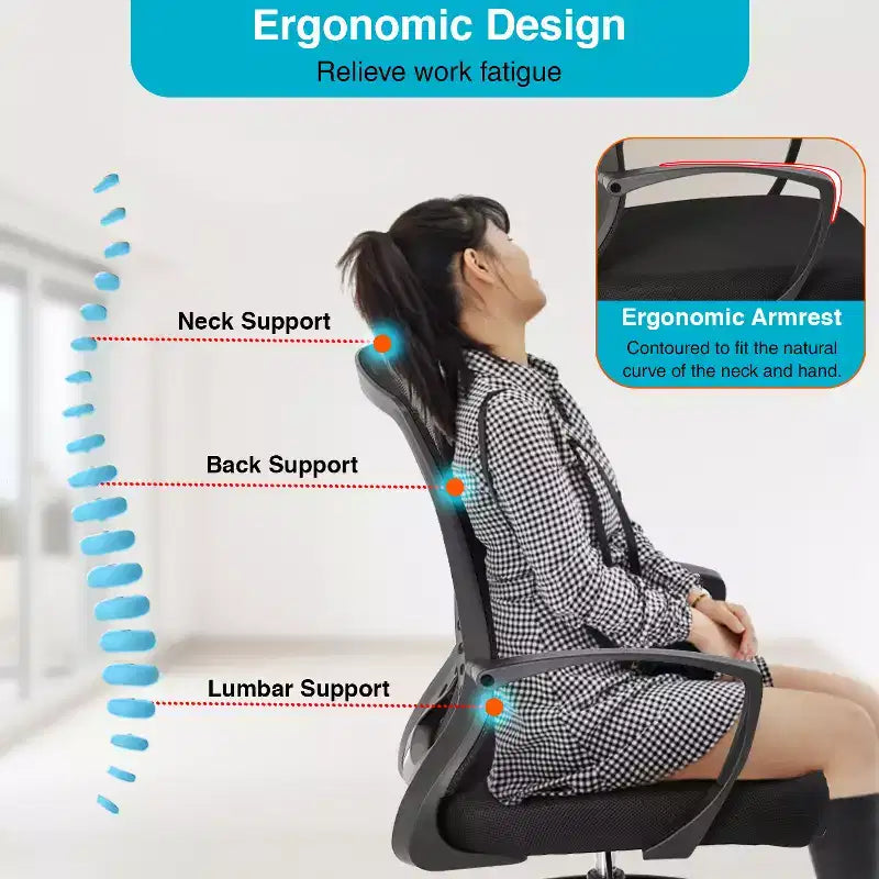 Chaise de Dessin Chaise de Bureau Haute avec Hauteur Réglable et Dossier en Maille Respirante