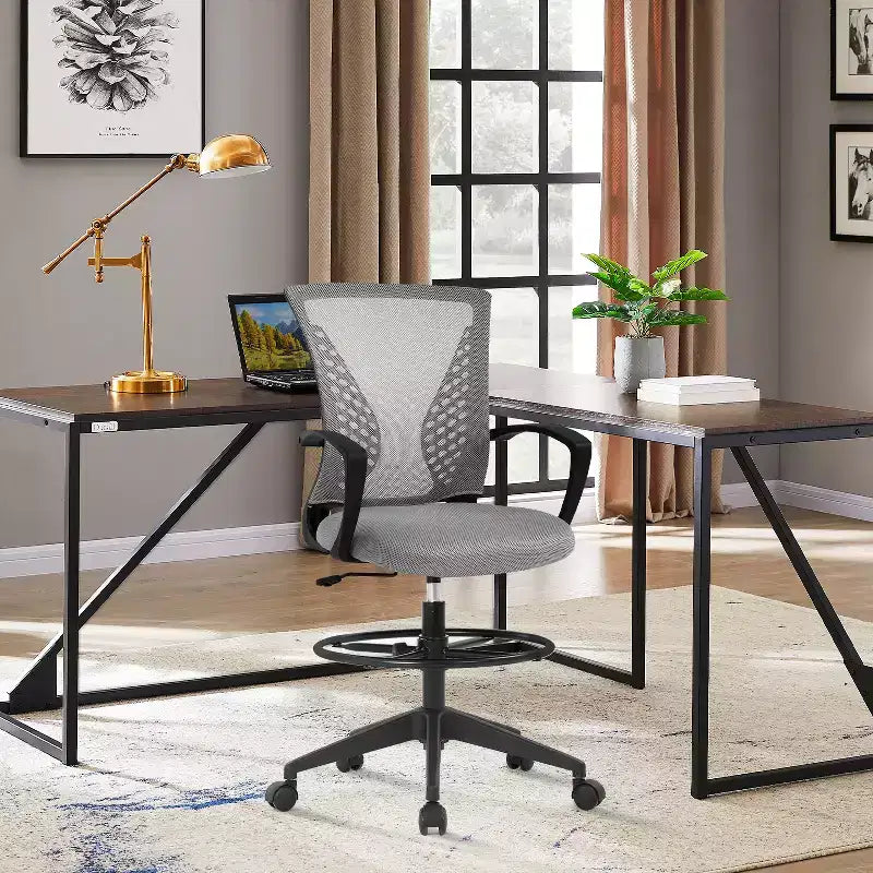Chaise de Dessin Chaise de Bureau Haute avec Hauteur Réglable et Dossier en Maille Respirante