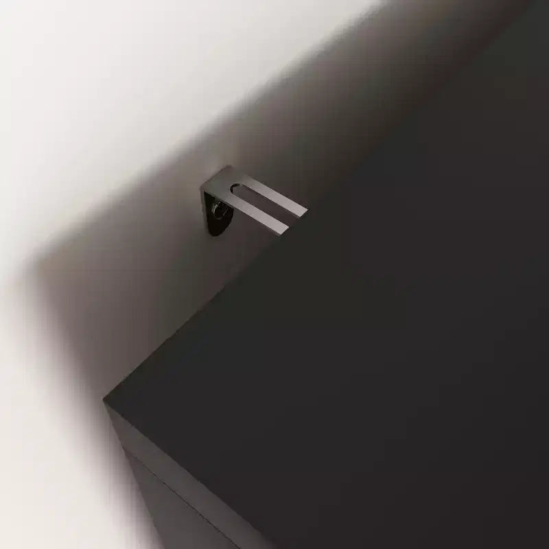 Grande bibliothèque avec portes en verre trempé et étagères réglables, armoire en MDF peint noir à 4 portes pour salon/chambre