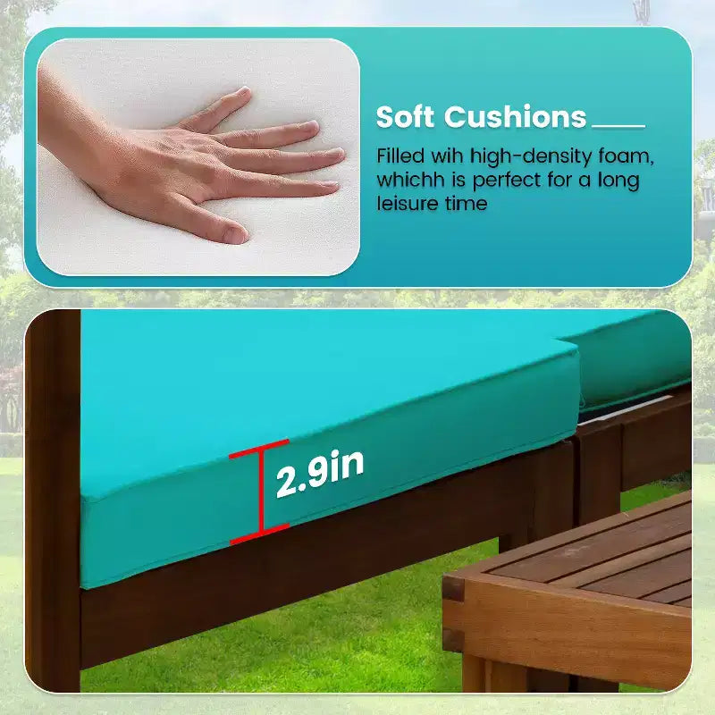 BestMassage Ensemble de 5 pièces de canapé de patio Meubles d'extérieur pour plage, jardin et cour arrière