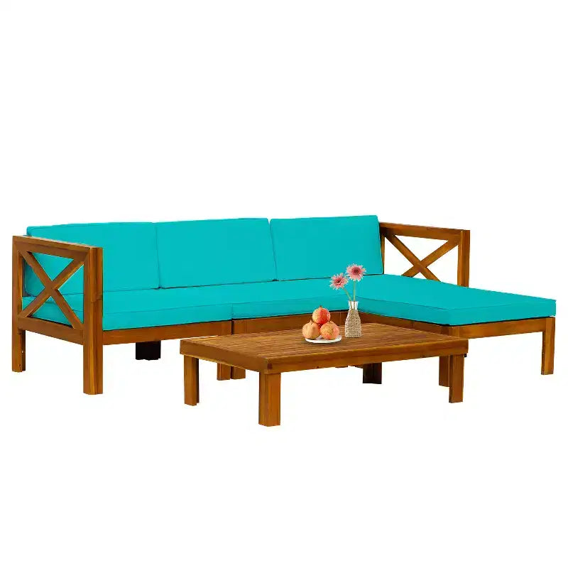 BestMassage 5 Piece Patio Sofa Set Outdoor Furniture for Beach Backyard and Garden