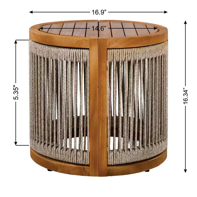 Christopher Knight Home Krizzix Ensemble de 3 pièces de mobilier d'extérieur bohème en bois d'acacia et corde tressée avec coussins