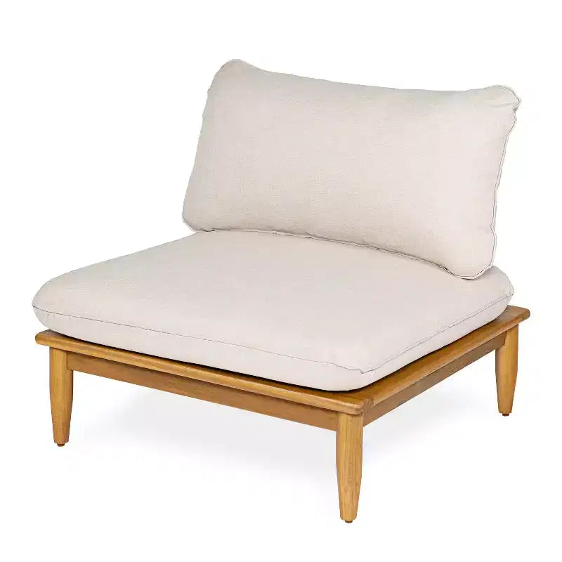 Canapé 4 places d'extérieur Christopher Knight Home Sacova en bois d'acacia, cadre finition teck avec coussin beige