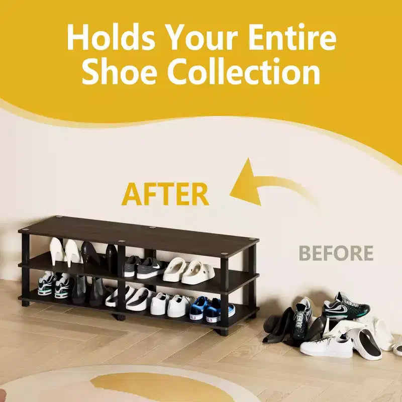 Meuble de Rangement à Chaussures 3 Niveaux pour Placard et Entrée - Peut Contenir 15 Paires - Facile à Assembler