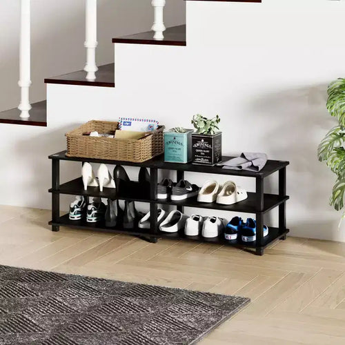 Meuble de Rangement à Chaussures 3 Niveaux pour Placard et Entrée - Peut Contenir 15 Paires - Facile à Assembler