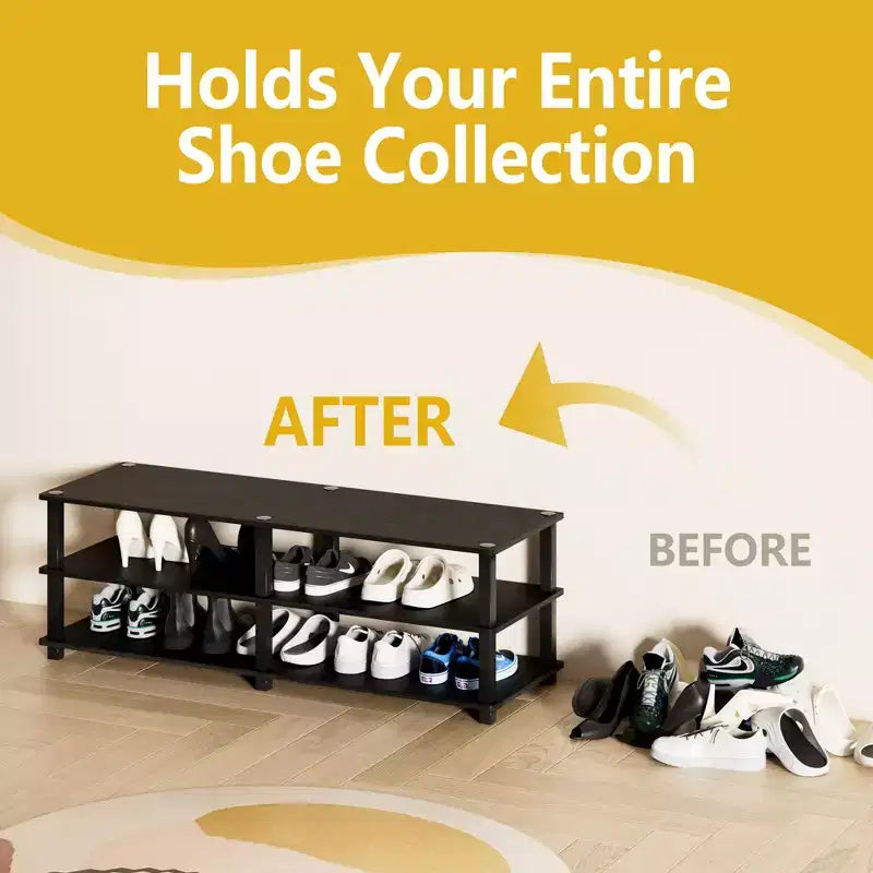 Meuble de Rangement à Chaussures 3 Niveaux pour Placard et Entrée - Peut Contenir 15 Paires - Facile à Assembler