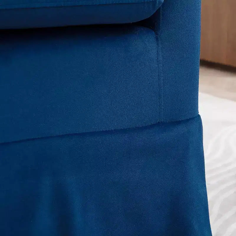 27 fauteuils pivotants modernes, fauteuil de canapé rembourré à 360° avec dossier en éponge moelleuse et cadre en bois pour chambre ou salon, bleu