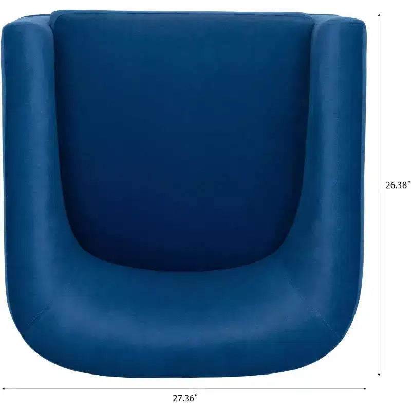 27 fauteuils pivotants modernes, fauteuil de canapé rembourré à 360° avec dossier en éponge moelleuse et cadre en bois pour chambre ou salon, bleu