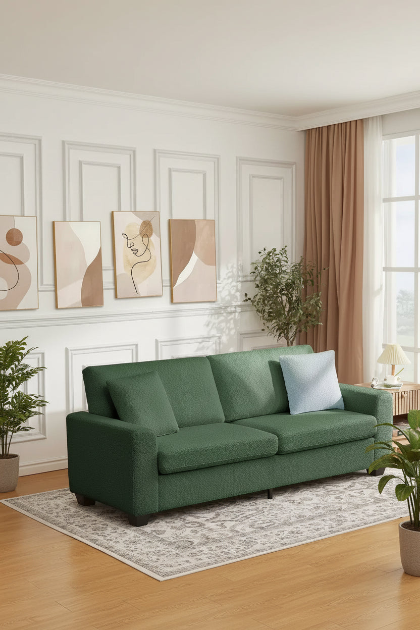 Canapé moderne 83 po avec assise profonde, accoudoirs larges, housse lavable et confort moelleux gris nuage